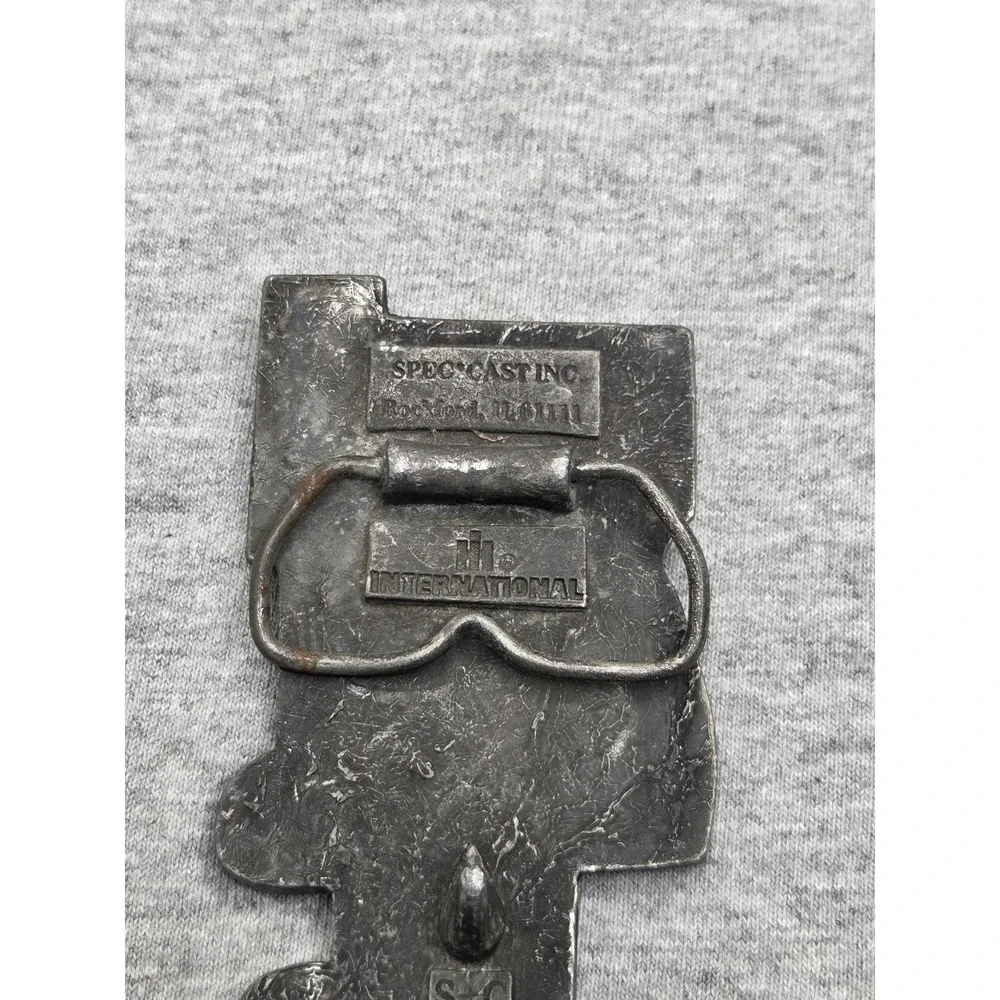 Vintage International Harvester New Number One Tractor Pewter Belt Buckle Farm